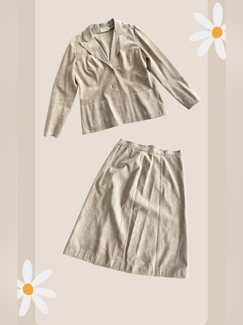 1970’s Ultra-Suede A-Line Skirt/Blazer Set